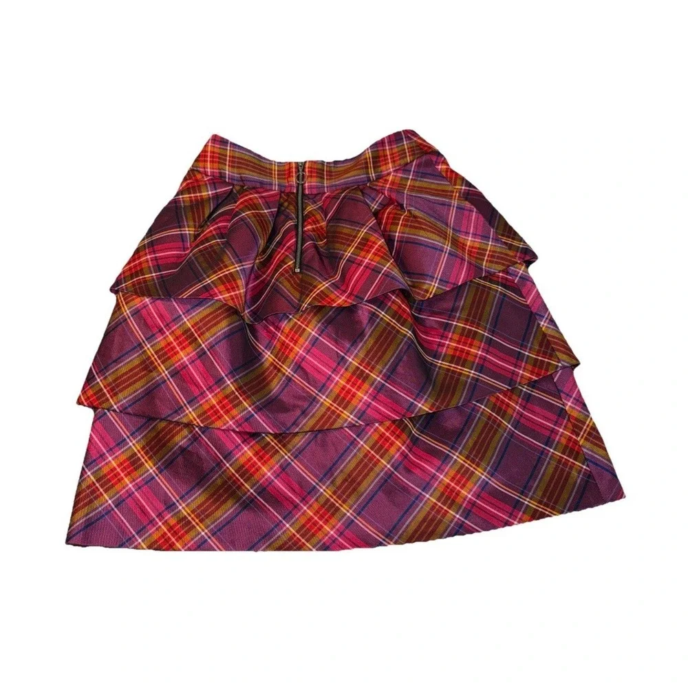 Women's Skirt Size 0‎ Etcetera plaid tiered pleated
